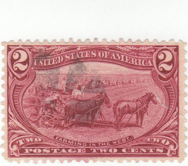 Scott # 286 - 2c Copper Red - Farming in the West - Used -SCV - $2.75 