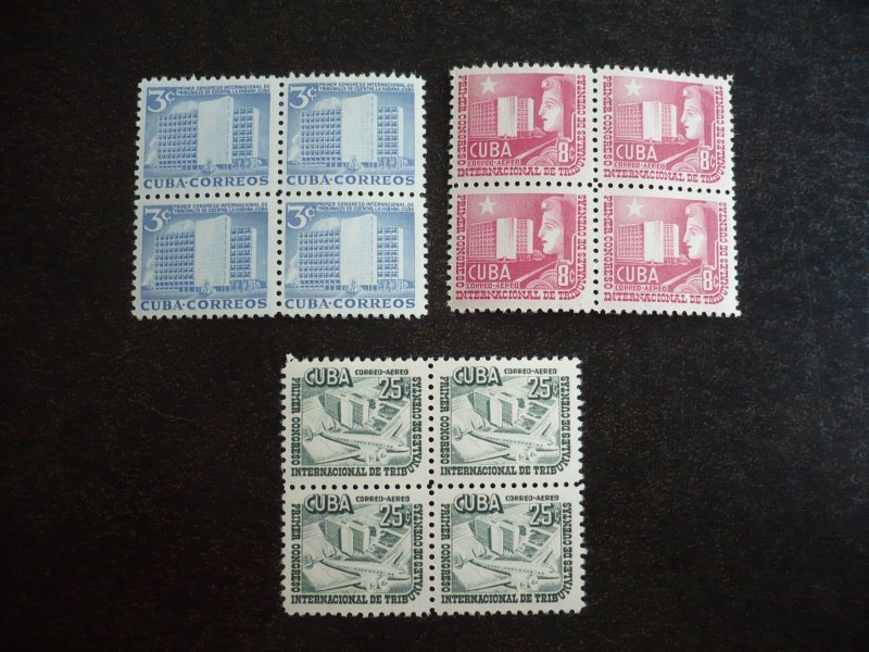 Stamps - Cuba - Scott# 513,C90-C91 - Mint Hinged Set of 4 Stamps in Blocks,