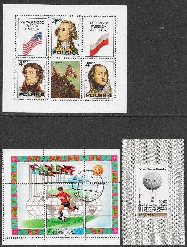 WORLDWIDE (99) Souvenir Sheets Unused & Used MNH/H/Used/CTO