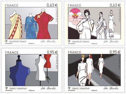 Scott #4528-31 France Singapore Fashions MNH