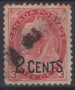 ZAYIX Canada 88 Used 2c on 3c carmine Royalty Queen Victoria 121022S142