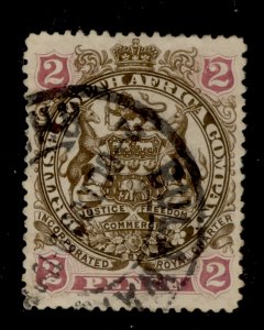 RHODESIA QV SG43, 2d brown and mauve, USED. Cat £13. 