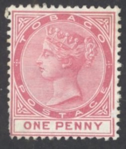 Tobago Sc# 17 MH (b) 1889 1p rose Queen Victoria