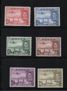 Papua 1939 SG163/6 George VI Airmail mounted mint set of 6