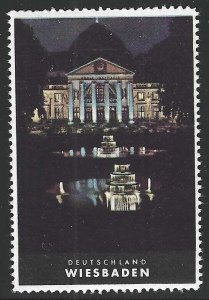 Wiesbaden, Germany, German Tourism Poster Stamp, Cinderella Label, N.H.