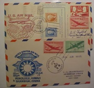 HAWAII B/S CALCUTTA B/S SHANGHAI 1947 FLIGHTS