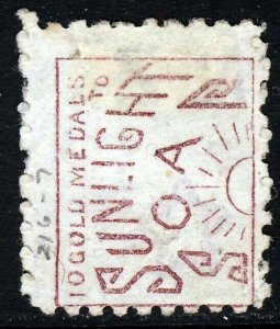 NEW ZEALAND QV 1893 2nd. Setting Advert Mauve 2½d. Blue P.10 SG 220c VFU