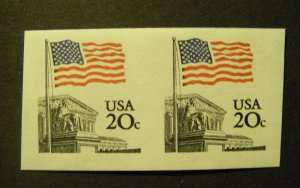 Scott 1895d, 20 cent Flag, IMPERF PAIR, MNH Post Office Fresh Beauty