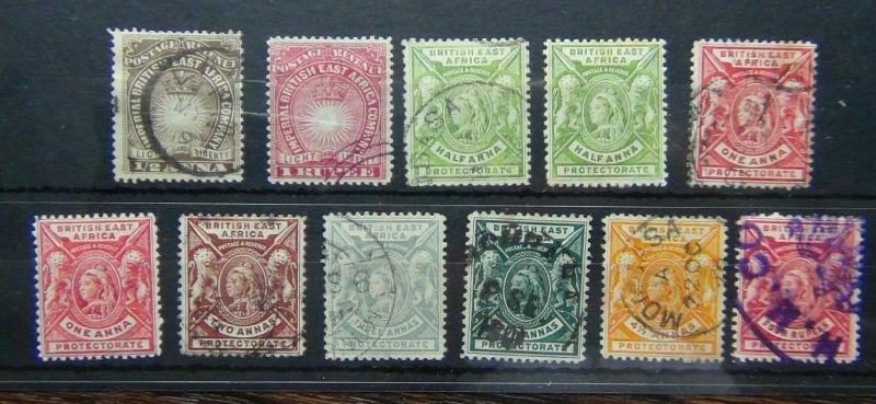 British East Africa 1890 1R 1896 values to 4R Used 