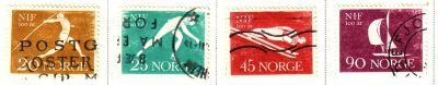 Norway Sc 389-92 1961 Sports stamps used