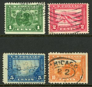 USA 1920 Pilgrim Tercentennary Set Scott 397 400A w/a nice Perfin! VFU L714