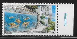 Monaco 2921 Sea Turtle Care Center single MNH (lib)