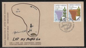 United Nations NY 312-313 Namibia WFUNA Cachet FDC First Day Cover