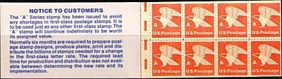 US Sc# 1736a MNH FVF BOOKLET Complete BC24 - BK133 A Eagle