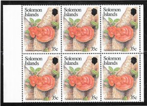 Solomon Islands #517 35c Local Fungi margin (block of 6 (MNH) CV.$4.50