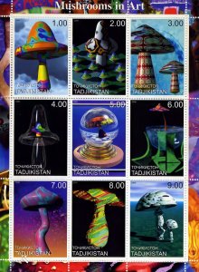 Tajikistan 2000 MUSHROOMS IN ART Sheetlet (9) MNH