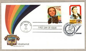 1990 JUDY GARLAND ~ WIZARD OF OZ - COMBO COVER WITH MONTSERRAT  STAMP ~ FDC