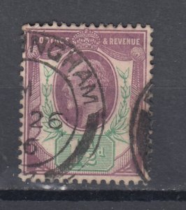 J44118 JL Stamps 1902-11 great britain 1 1/2p used #129 king