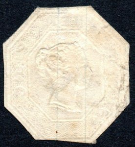 1848 Sg 57 10d brown Embossed Issue Cut to Shape