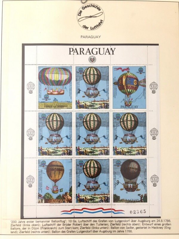 World Aviation Lindner Album Stamps Covers Sheets MNH Used 55 Pages.(GM1750)