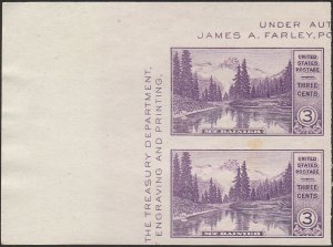 # 770a Mint No Gum As Issued Deep Violet Mt. Rainier Mirror Lake National Par...