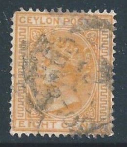 Ceylon #92 Used 8c Queen Victoria