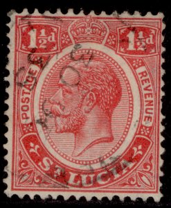 ST. LUCIA GV SG94, 1½d dull carmine, FINE USED.