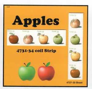 4727-30 - 4731-34 Apples MNH 2013 (42A)