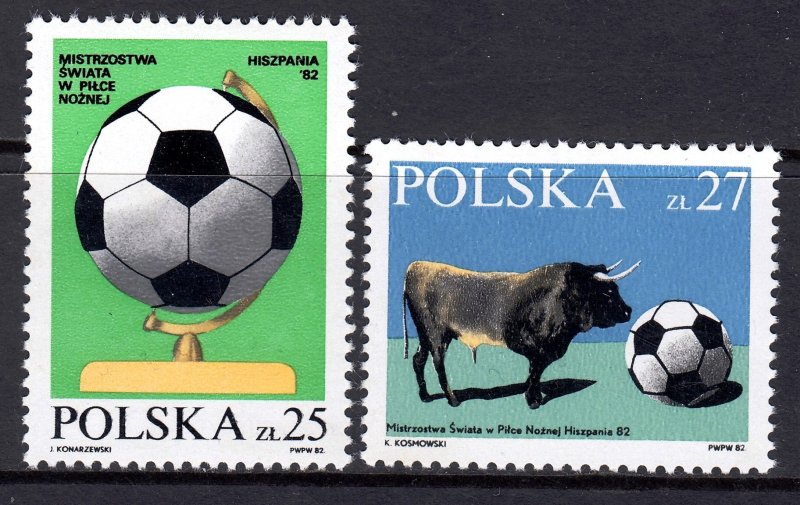Poland 1982 Football World Cup Complete Mint MNH Set SC 2521-2522