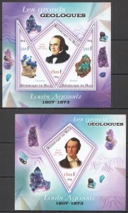 2014 Minerals Crystals Great Geologists Louis Agassiz Kb+Bl Mnh Pe319