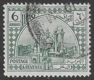 Iraq Scott 7 Used 6An blue green Kadhimain Golden Shia Mosque issue of 1923