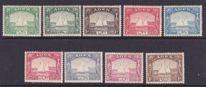 Aden Scott 1-9, 1937 Dhow to 1R, VF MLH. Scott $85