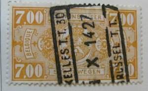 A6P18F142 Belgium Parcel Post and Railway Stamp 1927-31 7fr used-