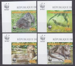 2005 Ivory Coast Cote d'Ivoire 1349b-1352b+Tab WWF / Fauna 22,00 €