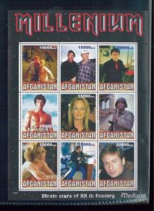 MILLENIUM Movie Stars of the 20th Century Stamps Sheet of 9 MNH Afghanistan E15