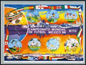 Mexico 1439-1443,1444,MNH.Michel 1985-1989,Bl.33. World Soccer Cup Mexico-1986.