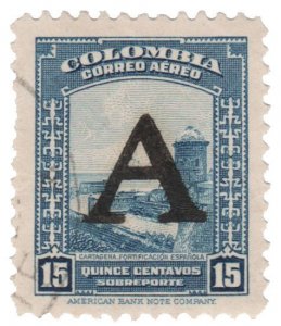 COLOMBIA STAMP 1950 SCOTT # C188. USED. # 5