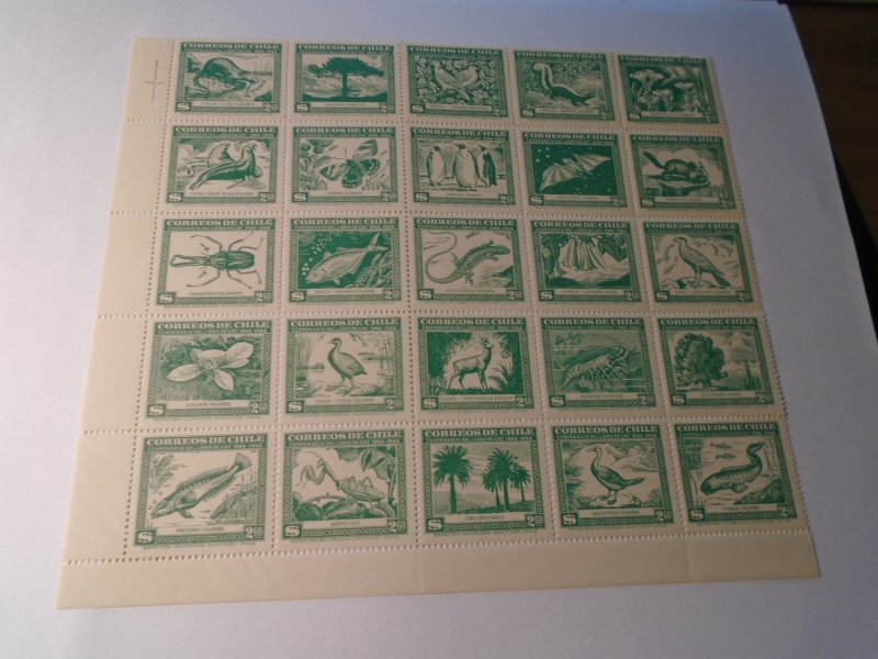 Chile  #  254-55/ C124  Mint LH/NH   Blocks of 25