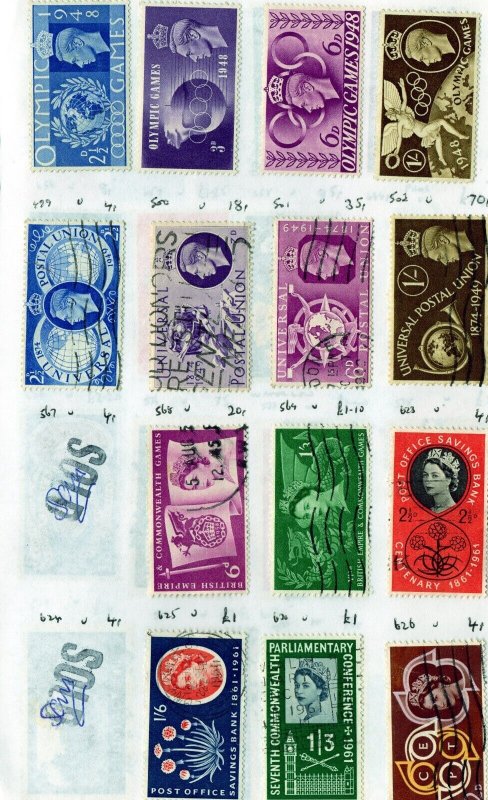 Dealers stamp approval book Great Britain 66 stamps selling value approx £109