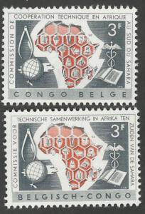 Belgian Congo # 321-22 Technical Cooperation   (2)  Mint NH