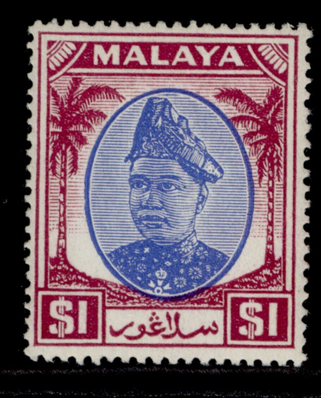 MALAYSIA - Selangor GVI SG108 $1 black & purple M MINT.