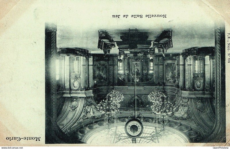 Monte Carlo Casino gaming hall postcard to Uruguay Monaco stamp 1900 unusual ...