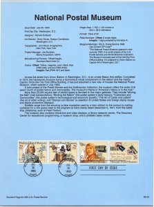 USPS SOUVENIR PAGE NATIONAL POSTAL MUSEUM SETENANT STRIP OF (4) 1993