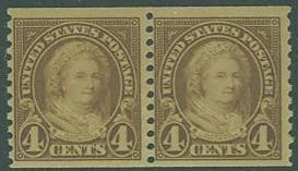 USA SC# 601  M Washington 4c, Coil pair, MNH