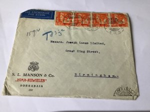 Netherlands Indies 1937 Manson & Co  Soerabaia  to Lucas cover   Ref R28585