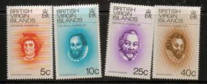 BRITISH VIRGIN ISLANDS SG312/5 1974 HISTORICAL FIGURES MNH