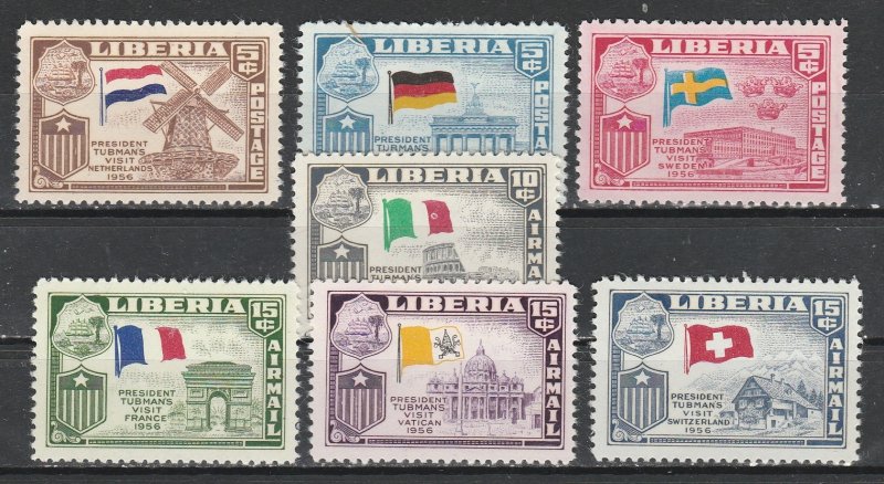 Liberia   358-61 + C104-05     (N**)   1956  Complet
