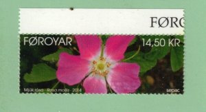 Faroe Isl. Sc 612 MNH of 2014 - Flower - Soft downy rose