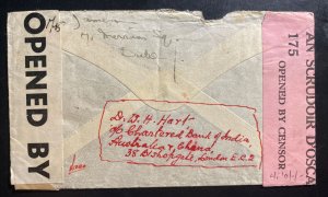 1942 Dublin Ireland Airmail Dual Censored Cover To Zanzibar Via London OAT