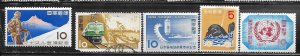 Japan #631-635  1956 issues  (MLH &U) CV $9.20